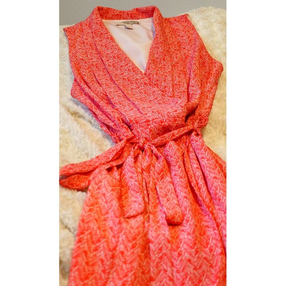 *Cleaning out closet price!* Forever 21 Orange Red Pattern Dress size small - Picture 3 of 5